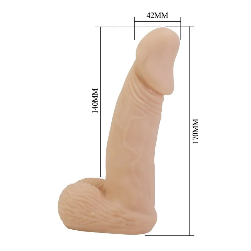 PRETTY LOVE - ZANE HARNESS WITH FLEXIBLE DILDO 17 CM Ø 4.3 CM NATURAL — 6