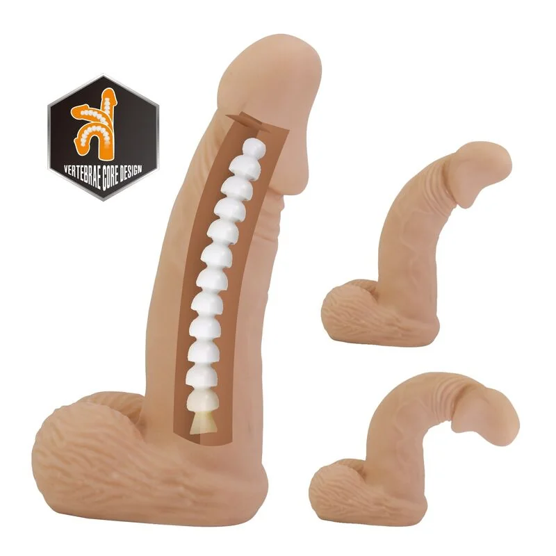 PRETTY LOVE - ZANE HARNESS WITH FLEXIBLE DILDO 17 CM Ø 4.3 CM NATURAL — 5