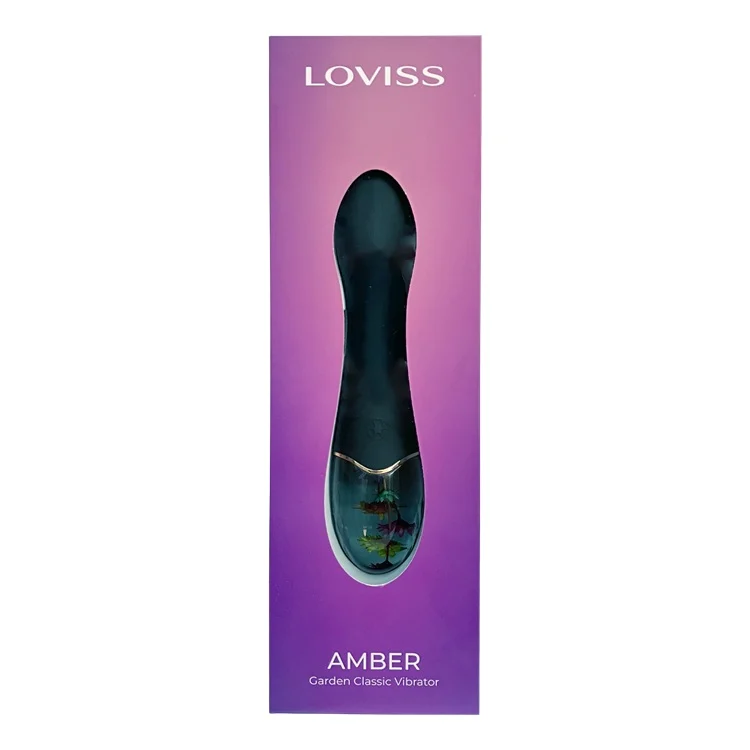 G-точка вибратор с флорална основа и извит връх, 18,2см. – Amber Garden Vibrator - Image 11