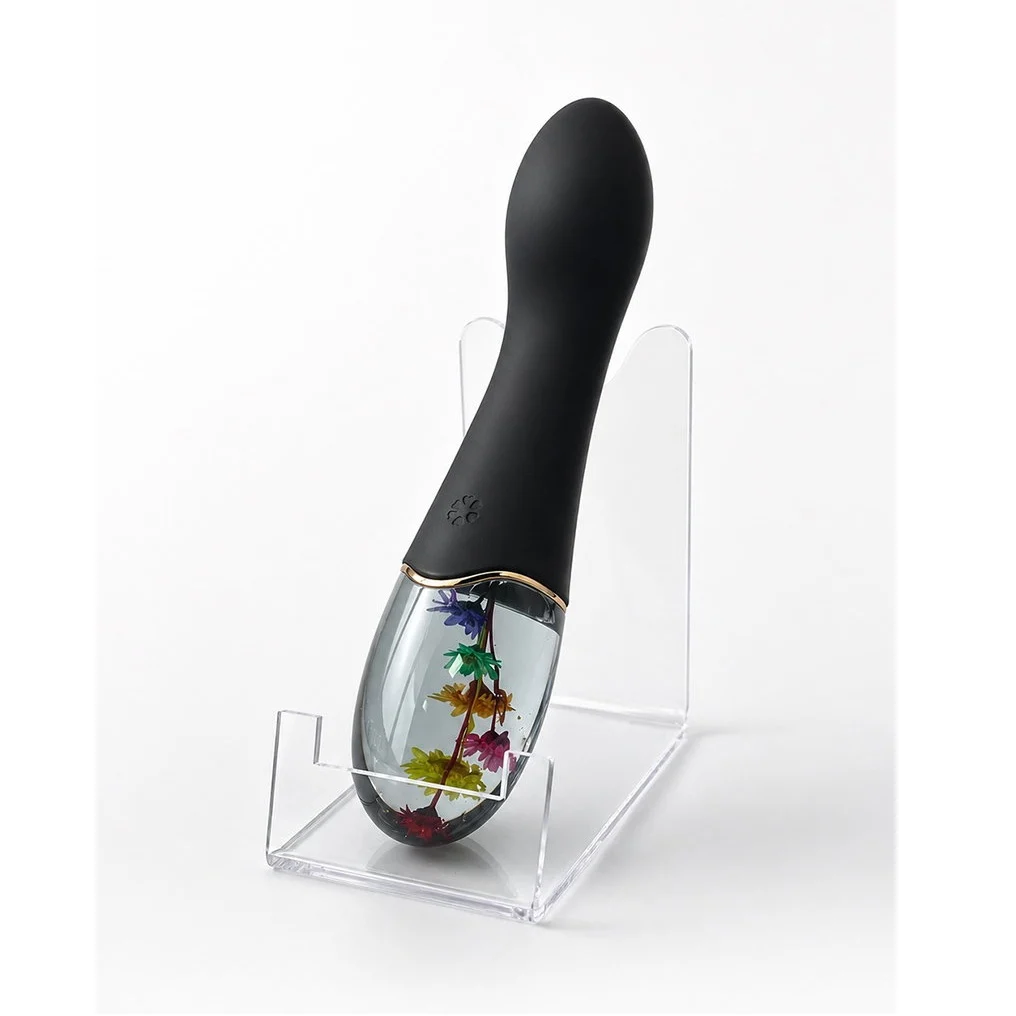 G-точка вибратор с флорална основа и извит връх, 18,2см. – Amber Garden Vibrator - Image 5