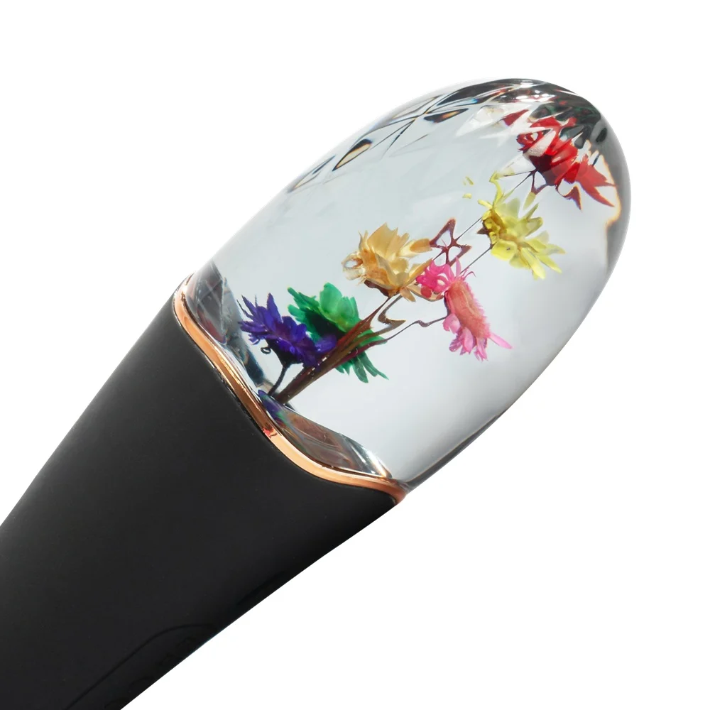 G-точка вибратор с флорална основа и извит връх, 18,2см. – Amber Garden Vibrator - Image 9