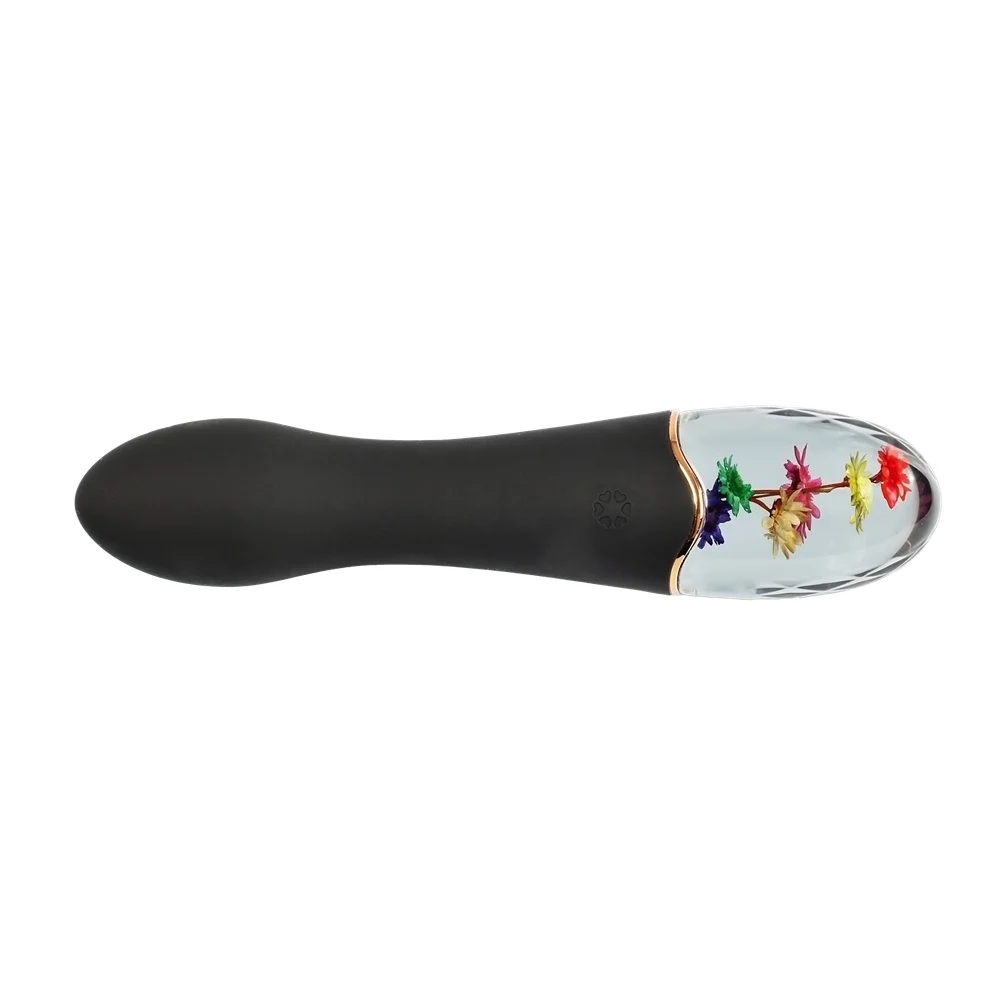 G-точка вибратор с флорална основа и извит връх, 18,2см. – Amber Garden Vibrator - Image 6