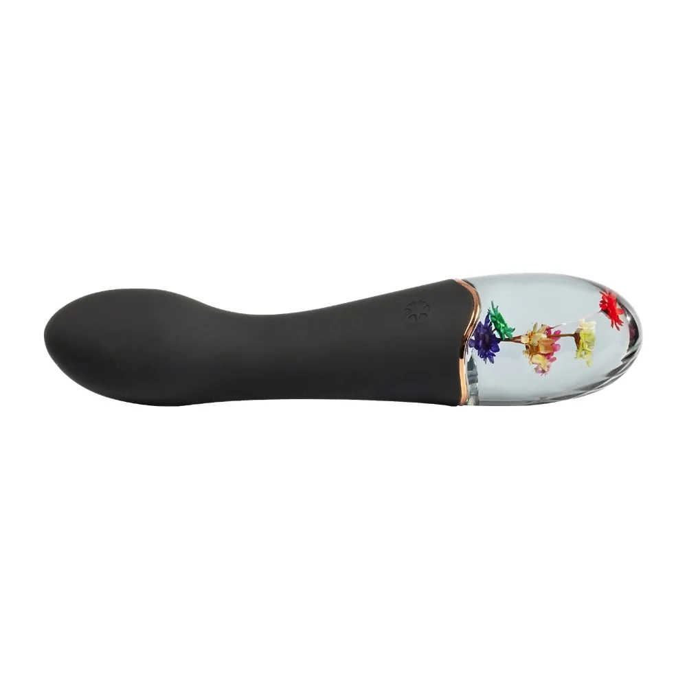 G-точка вибратор с флорална основа и извит връх, 18,2см. – Amber Garden Vibrator - Image 7