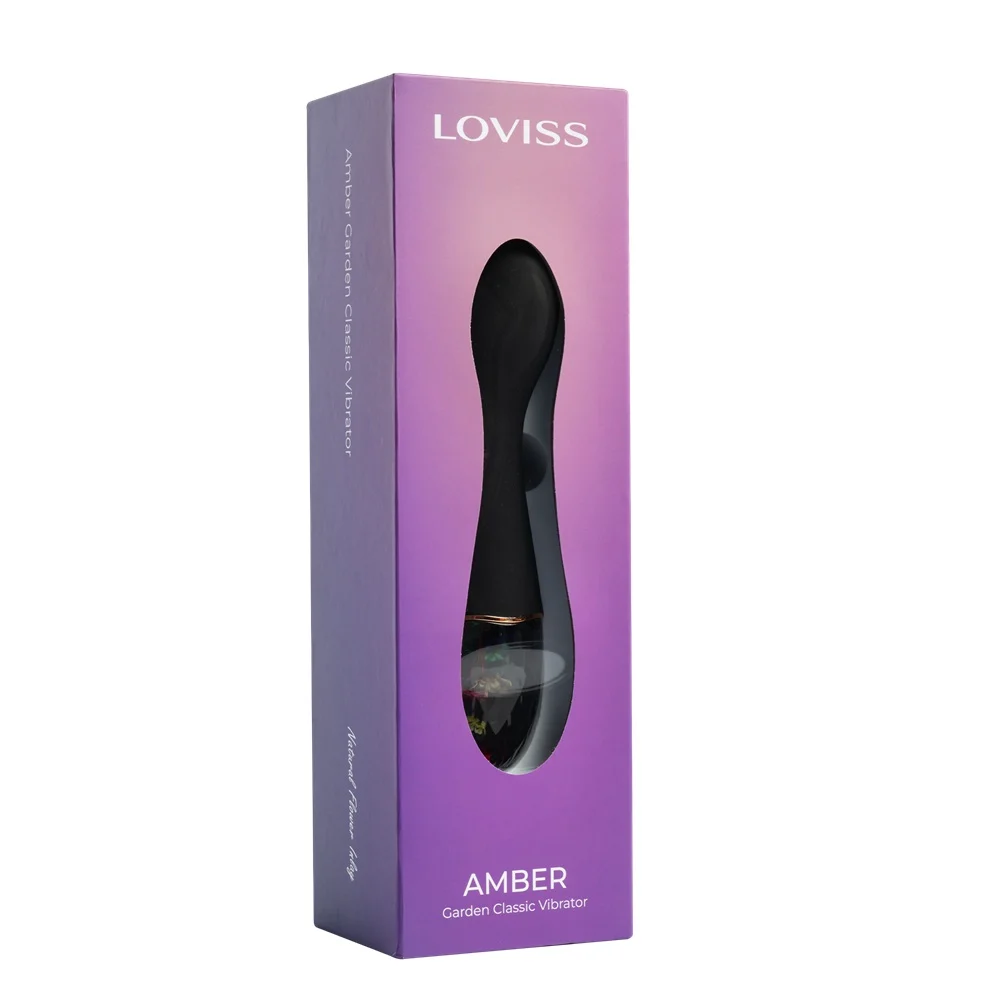 G-точка вибратор с флорална основа и извит връх, 18,2см. – Amber Garden Vibrator - Image 10